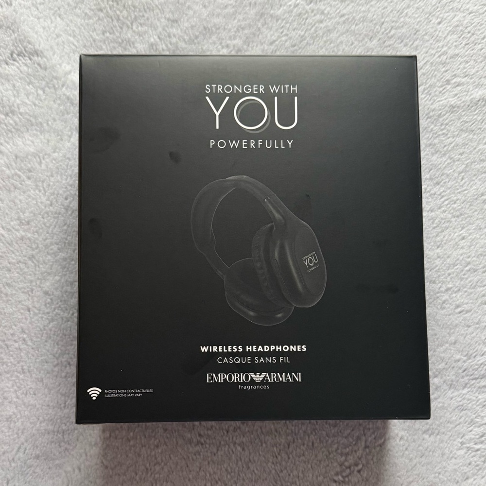 3/$30 🌸 NIB Armani Stronger WithYou Parfum Wireless Headphones Bluetooth AUX Mic